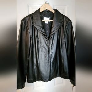Black Leather Jacket, women's size large